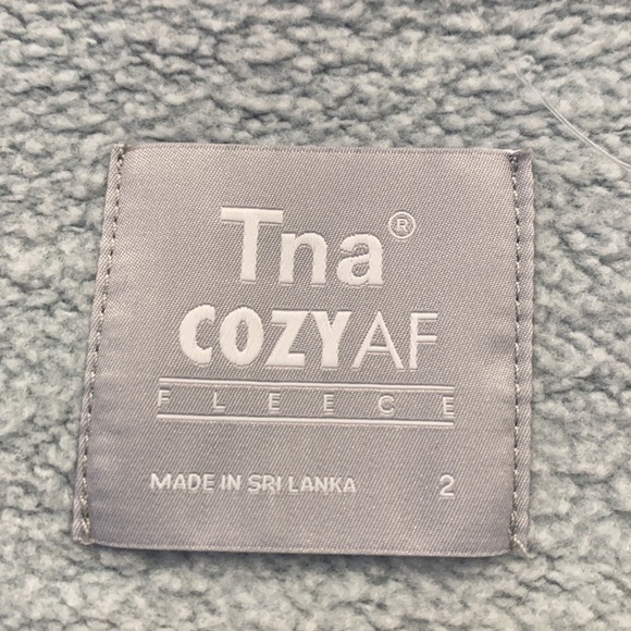 Aritzia Tna Cozy AF Fleece 2 Small Green Pullover Sweater Boyfriend Sweatshirt - Picture 4 of 5